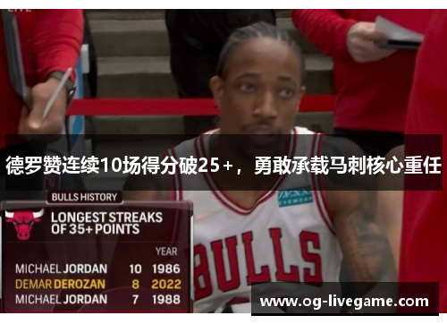 德罗赞连续10场得分破25+，勇敢承载马刺核心重任